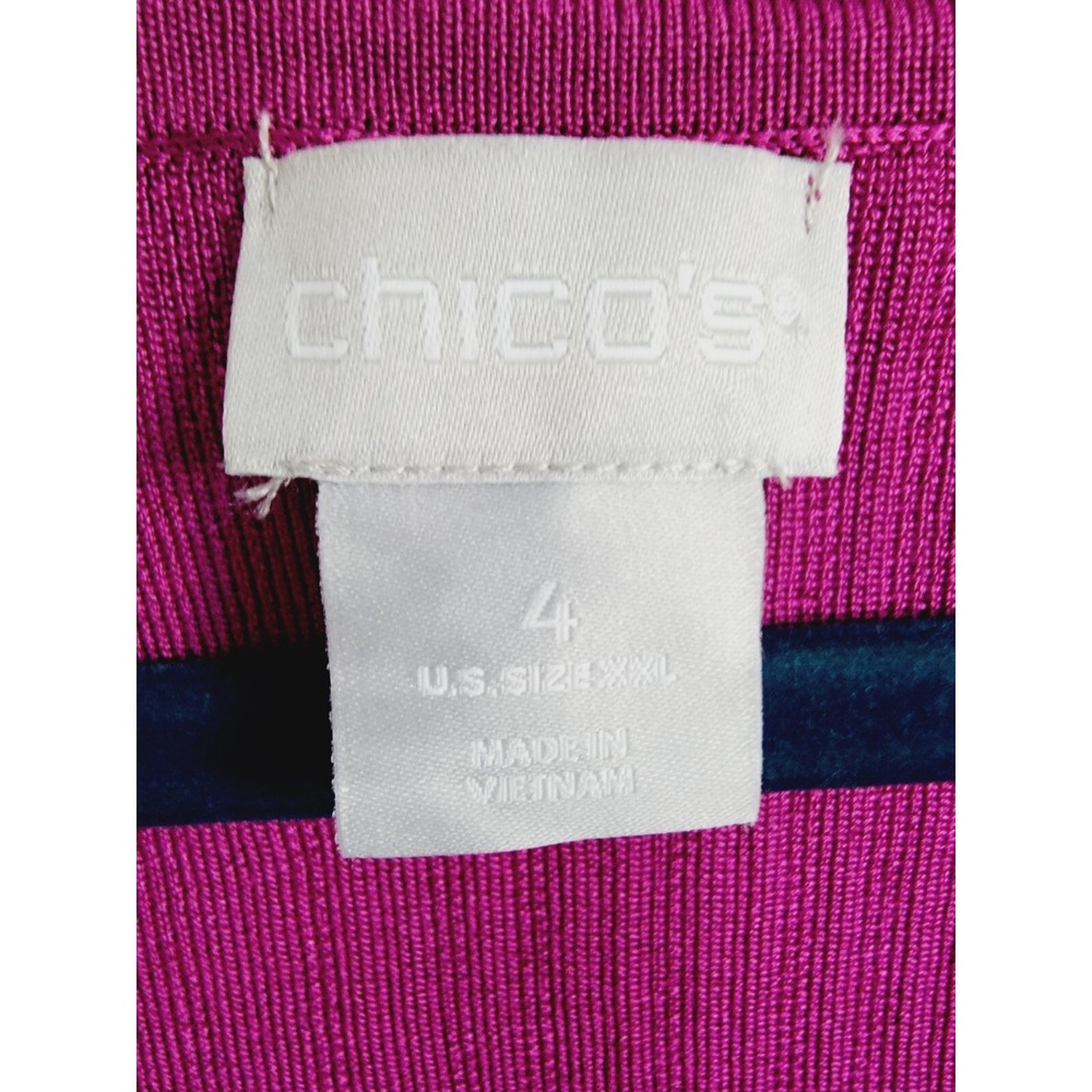 Chico's 4 Ribbed Purple Sleeveless‎ Rayon Nylon Tank Top Sz 1X NWOT - Picture 3 of 5